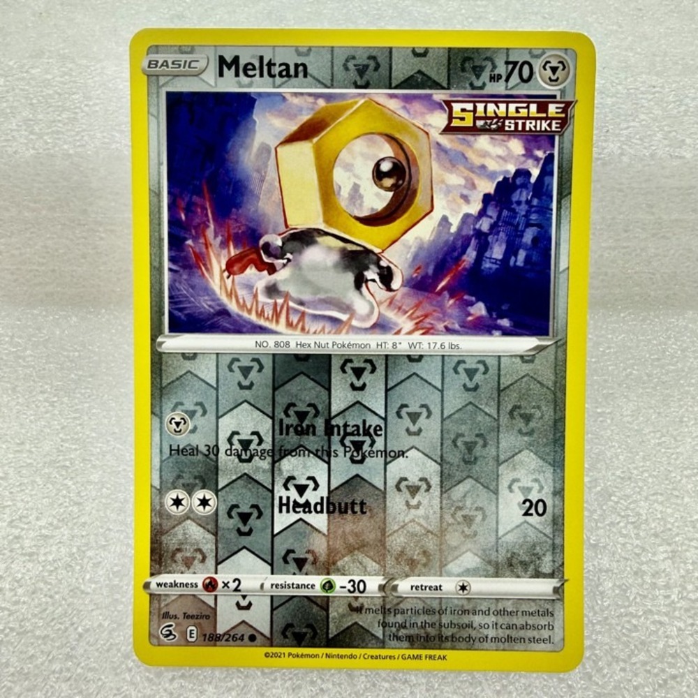 Meltan 188/264 Swsh08: Fusion Strike Reverse Holo Pokémon TCG Mint Unplayed